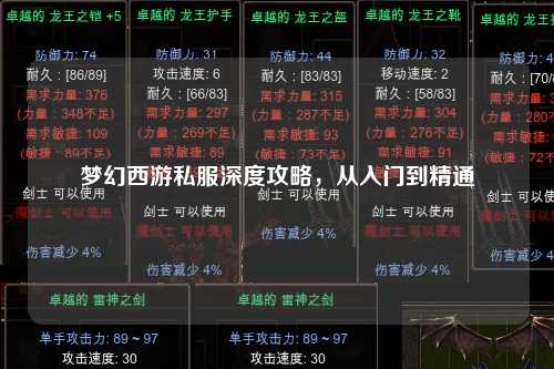 梦幻西游私服深度攻略，从入门到精通