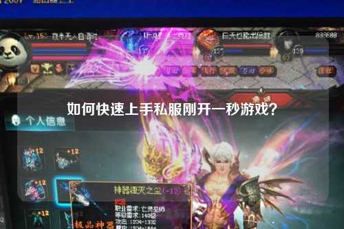 如何快速上手私服刚开一秒游戏？
