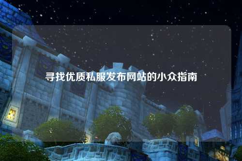 寻找优质私服发布网站的小众指南